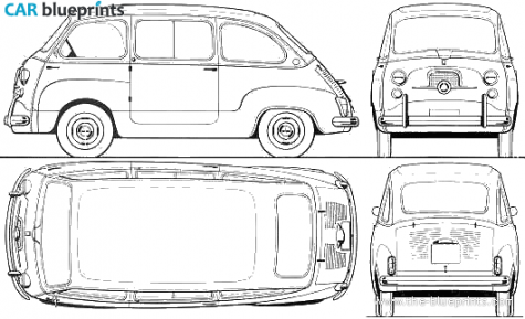 1964 Fiat 600 Multilpa Minivan blueprint