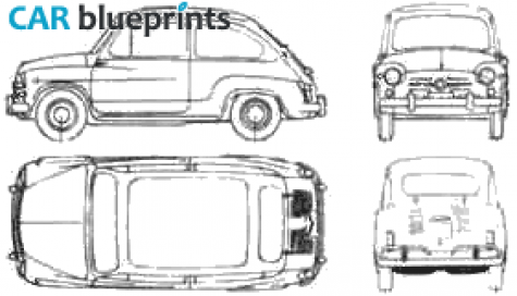 1962 Fiat 600 D Hatchback blueprint