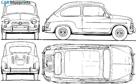 1964 Fiat 600D Hatchback blueprint