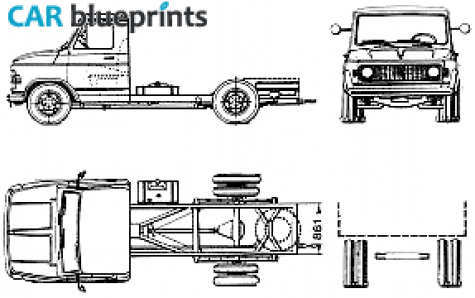 1970 Fiat 616n2 Truck blueprint