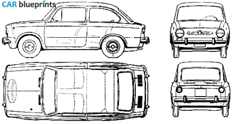 1964 Fiat 850 Hatchback blueprint