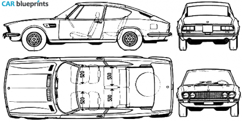 1971 Fiat Dino 850 Coupe blueprint