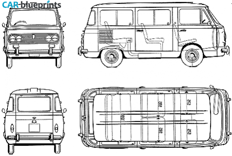 1973 Fiat 850T Familiale Minivan blueprint