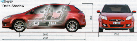 2007 Fiat Bravo 5-door Hatchback blueprint