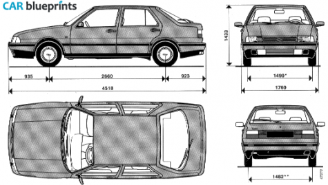 1991 Fiat Croma Sedan blueprint