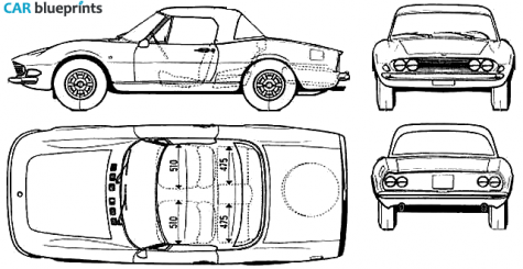 1971 Fiat Dino Spider Cabriolet blueprint