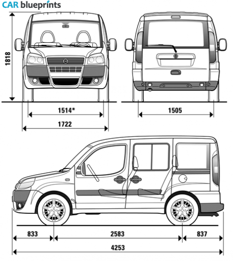 2007 Fiat Doblo Minivan blueprint