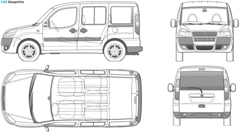 2006 Fiat Doblo Panorama Minivan blueprint