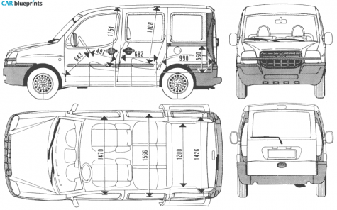 2001 Fiat Doblo Minivan blueprint