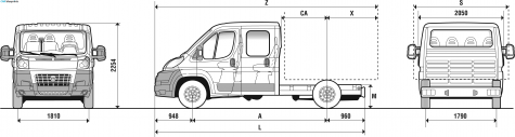 2007 Fiat Ducato Chassis Double Truck blueprint