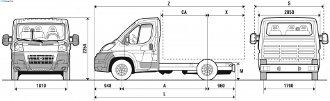 2007 Fiat Ducato Chassis SWB Cab Truck blueprint