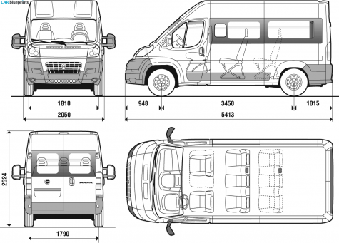 2007 Fiat Ducato Combi High Roof Bus blueprint