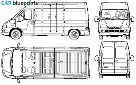 2003 Fiat Ducato II LWB Van blueprint