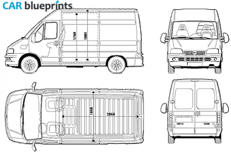 2003 Fiat Ducato II MWB Van blueprint