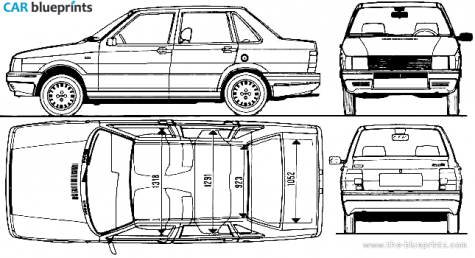 1988 Fiat Duna-70 Sedan blueprint