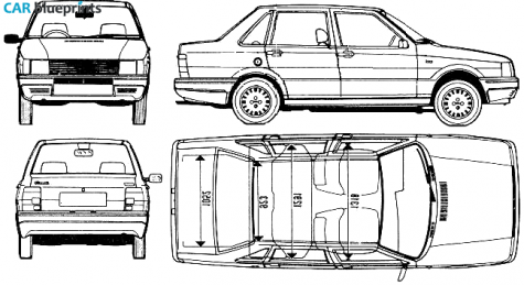 1987 Fiat Duna 70 Sedan blueprint