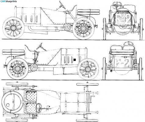 1907 Fiat GP OW blueprint