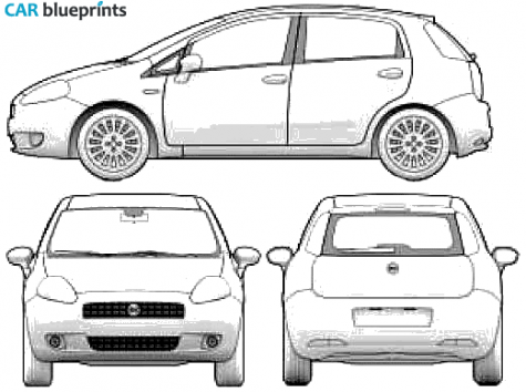 2005 Fiat Grande Punto 5-door Hatchback blueprint