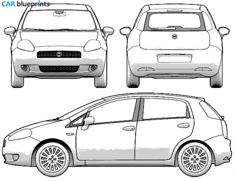 2006 Fiat Grande Punto 5-door Hatchback blueprint