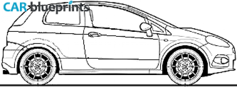 2009 Fiat Grande Punto Abarth Hatchback blueprint