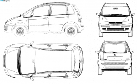 2003 Fiat Idea Minivan blueprint