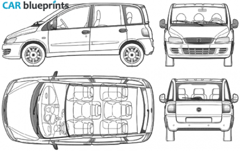 2004 Fiat Multipla Minivan blueprint