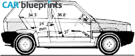 1986 Fiat Panda 1000s Hatchback blueprint