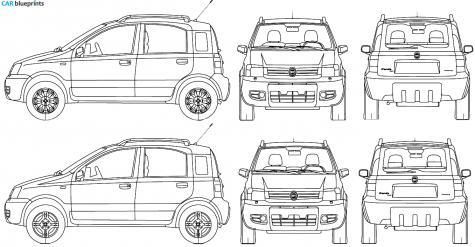 2005 Fiat Panda 4x4 Cross Hatchback blueprint