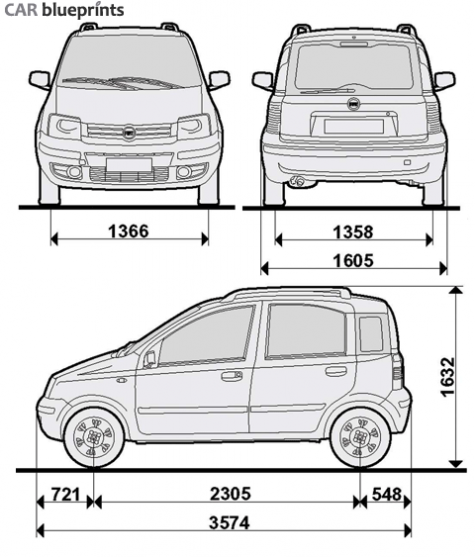 2004 Fiat Panda 4x4 Climbing Hatchback blueprint