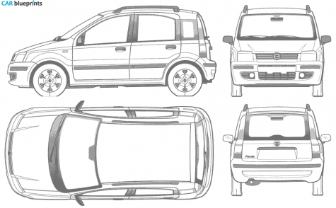 2003 Fiat Panda II Hatchback blueprint