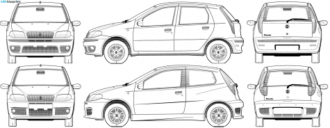 2003 Fiat Punto Hatchback blueprint