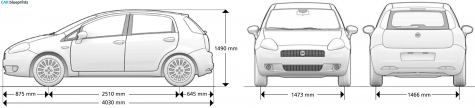 2007 Fiat Punto Hatchback blueprint