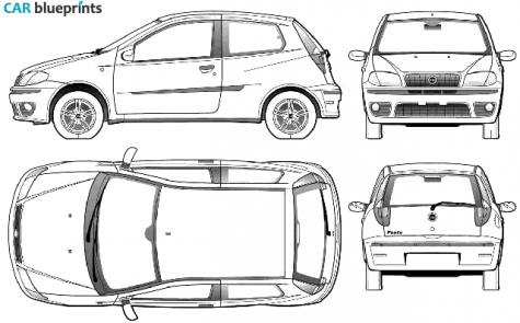 2004 Fiat Punto Hatchback blueprint