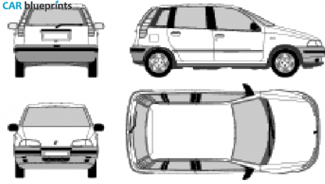 1993 Fiat Punto 5-door Hatchback blueprint