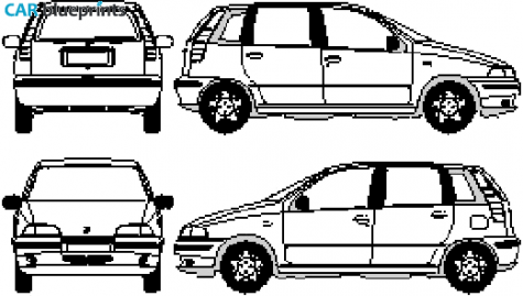 1995 Fiat Punto 5-door Hatchback blueprint