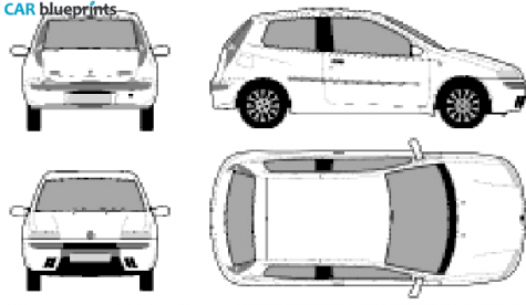 1999 Fiat Punto II 3-door Hatchback blueprint