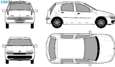 1999 Fiat Punto II 5-door Hatchback blueprint