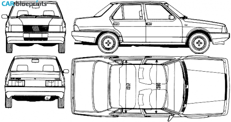 1983 Fiat Regata 70 Sedan blueprint