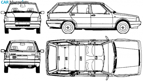 1983 Fiat Regata Panorama 100S ie Wagon blueprint