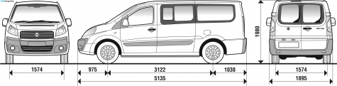 2007 Fiat Scudo Combi LWB Van blueprint