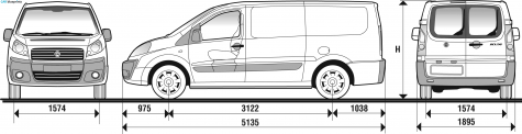 2007 Fiat Scudo Panelled LWB Van blueprint