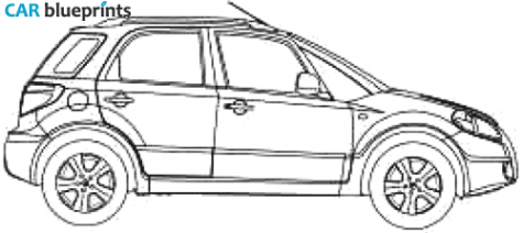 2006 Fiat Sedici SUV blueprint