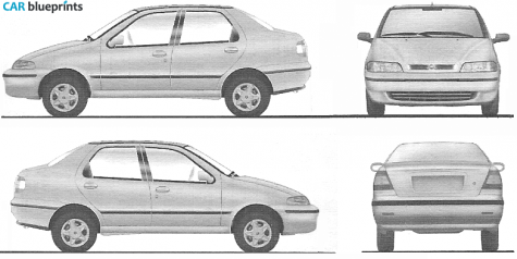 2003 Fiat Siena ELX Sedan blueprint