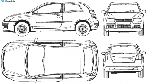 2001 Fiat Stilo 3-door Hatchback blueprint