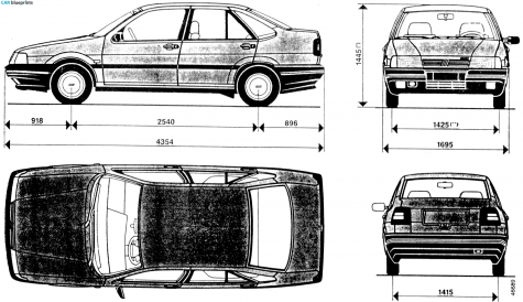 1990 Fiat Tempra Sedan blueprint