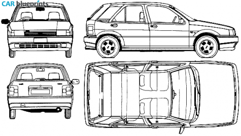 1988 Fiat Tipo Hatchback blueprint