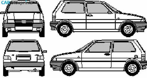 1992 Fiat Uno 3-door Hatchback blueprint