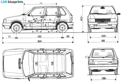 1983 Fiat Uno 87 Hatchback blueprint