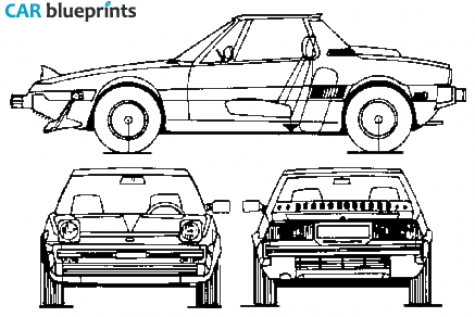 1972 Fiat X1/9 Targa blueprint