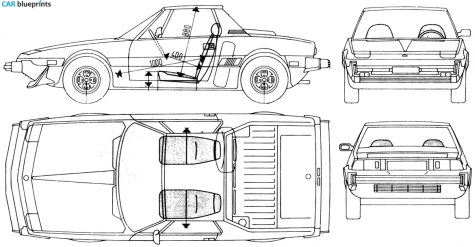 1972 Fiat X1/9 Targa blueprint